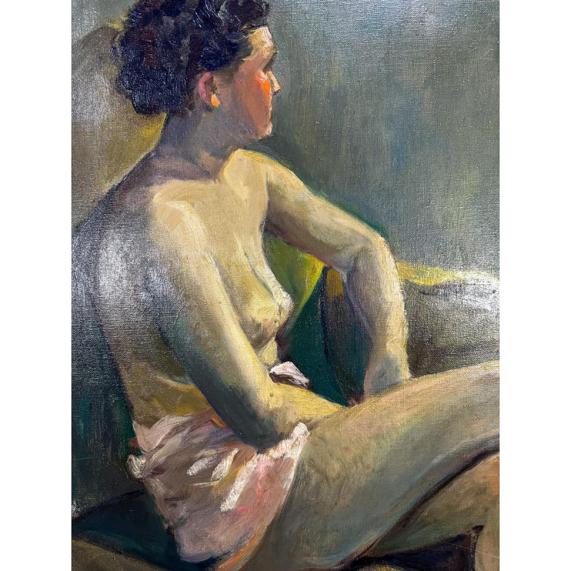 Irène Barsin, Female Nude, oil on canvas, 20th century