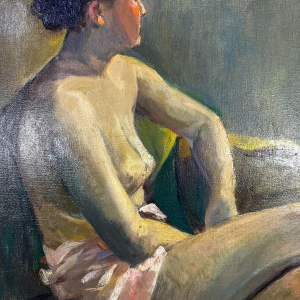 Irène Barsin, Nu féminin, huile sur toile, 20e siècle
