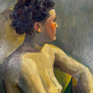 Irène Barsin, Vrouwelijk naakt, olieverf op doek, 20e eeuw