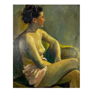 Irène Barsin, Nu féminin, huile sur toile, 20e siècle