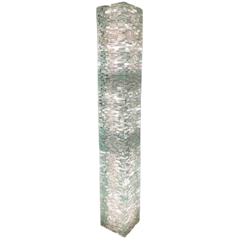 BERTRAND CAZENAVE sculpteur, grand luminaire lampadaire en forme de colonne en verre, pièce unique
