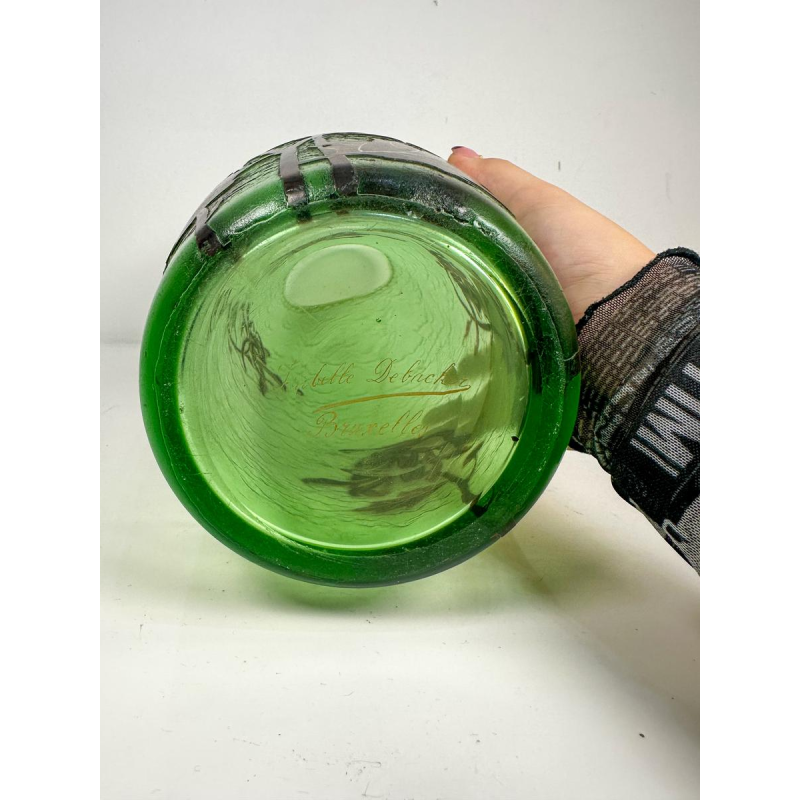 Montjoye "Isabelle Debacker", vase Art Nouveau aux chrysanthèmes, début XXe s