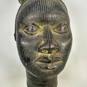 African bronze head, of Yoruba origin