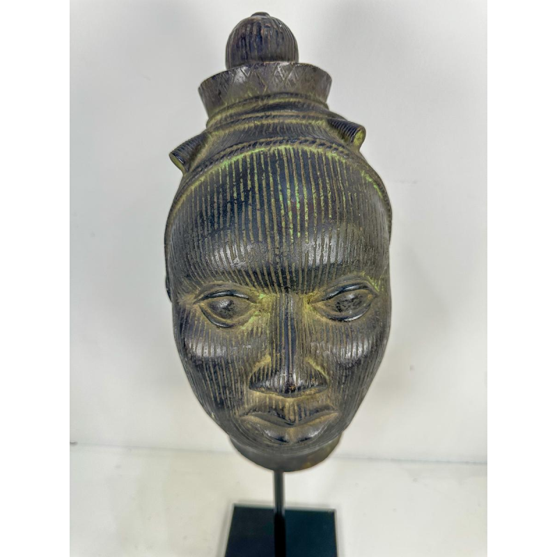 African bronze head, of Yoruba origin