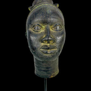 African bronze head, of Yoruba origin
