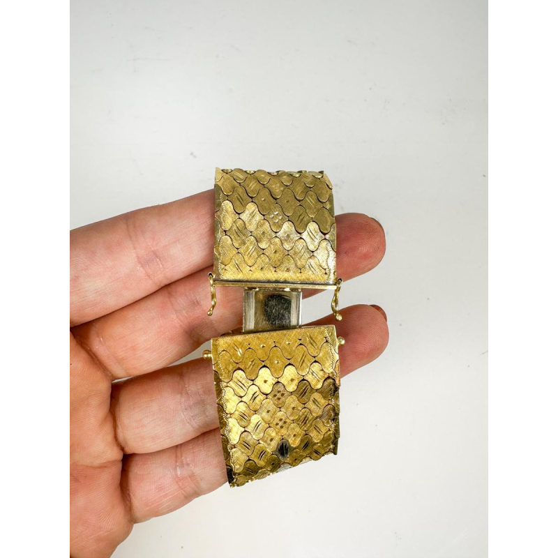 3-kleurige gouden armband, "slangenhuid" mesh