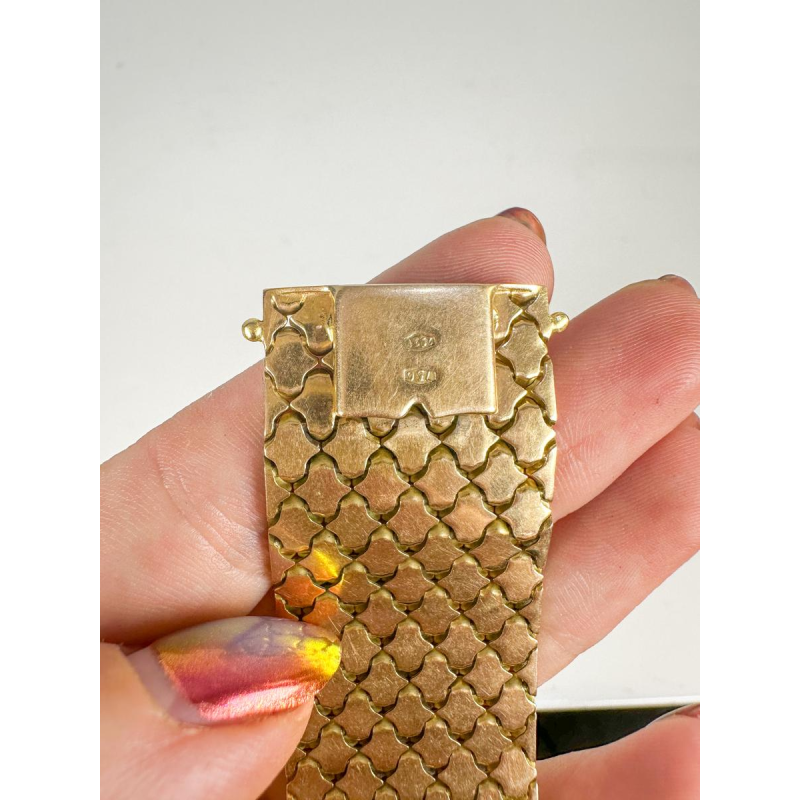 3-kleurige gouden armband, "slangenhuid" mesh