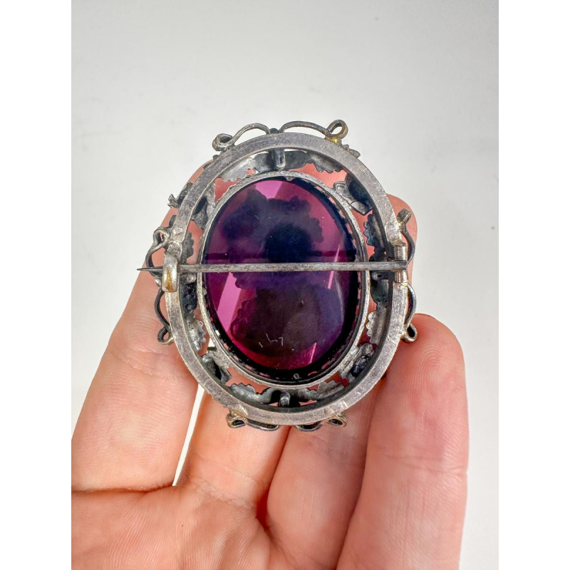 Antique cameo, amethyst, gold and silver, 18th century
