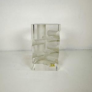 Georges Collignon for Val Saint-Lambert, abstract crystal sculpture N54/200