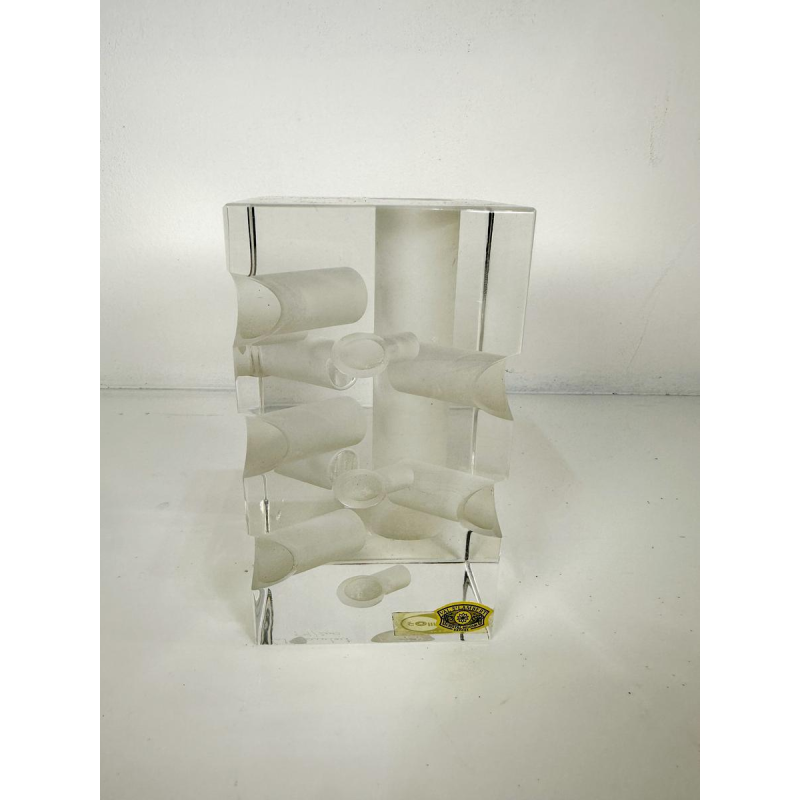 Georges Collignon for Val Saint-Lambert, abstract crystal sculpture N54/200