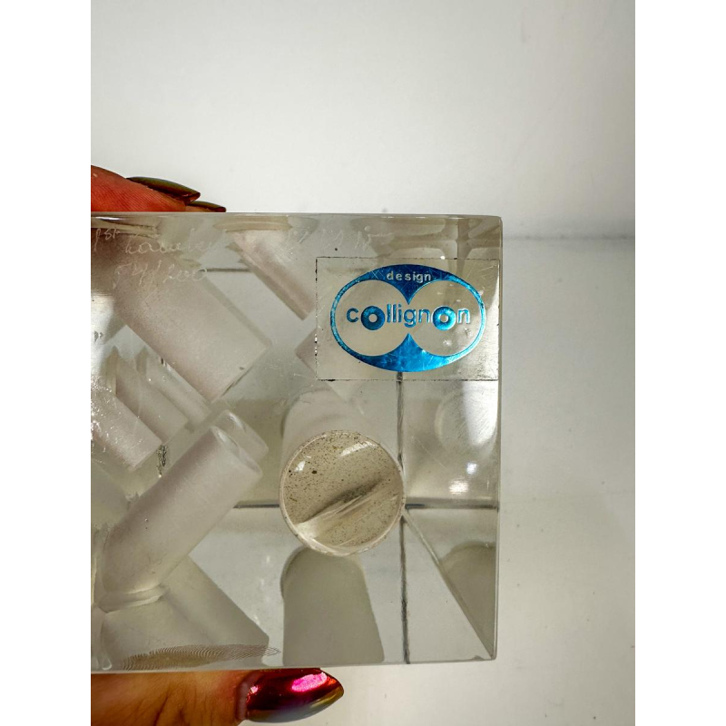 Georges Collignon pour Val Saint-Lambert, sculpture en cristal abstraite N54/200