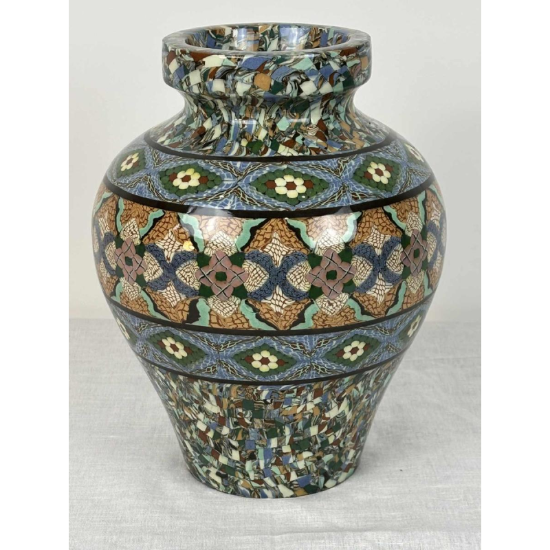 Jean Gerbino voor Vallauris, vaas “mozaïek van gemengde aarde”, ca 1950