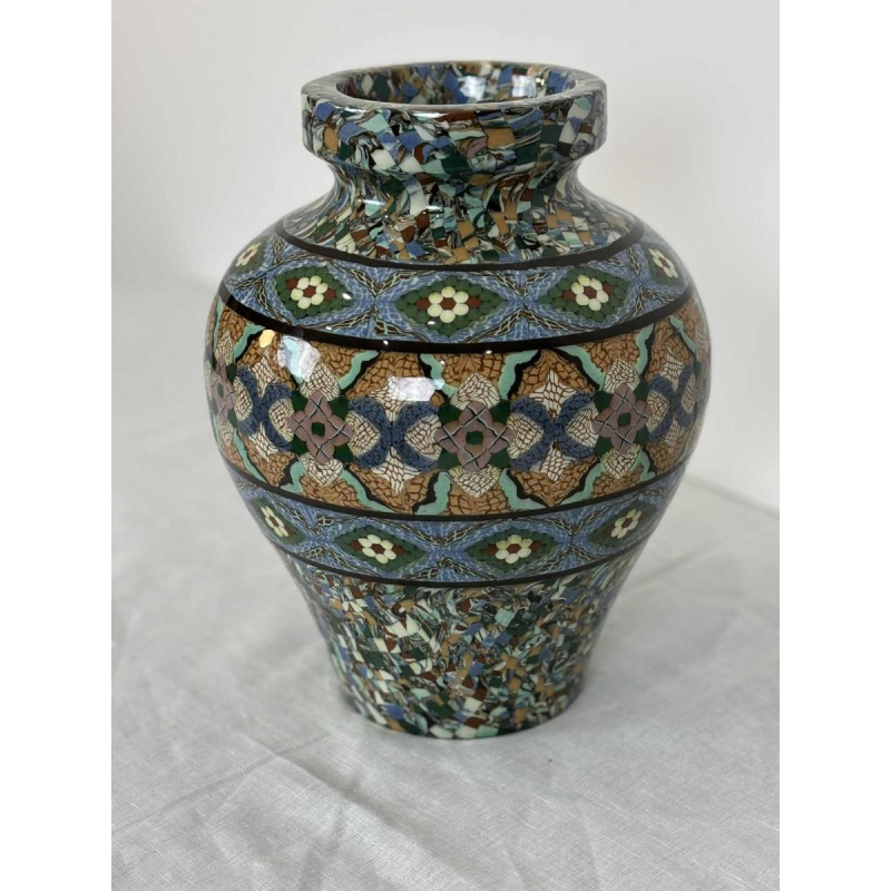 Jean Gerbino pour Vallauris, vase en "terre mêlée mosaïquée", ca 1950