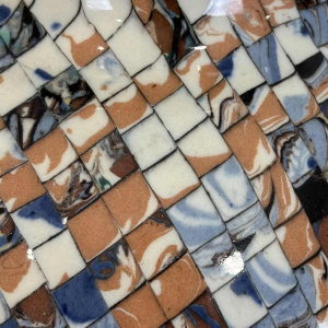 Jean Gerbino à Vallauris, grand vase boule à oreilles, céramique type mosaïque, ca 1930