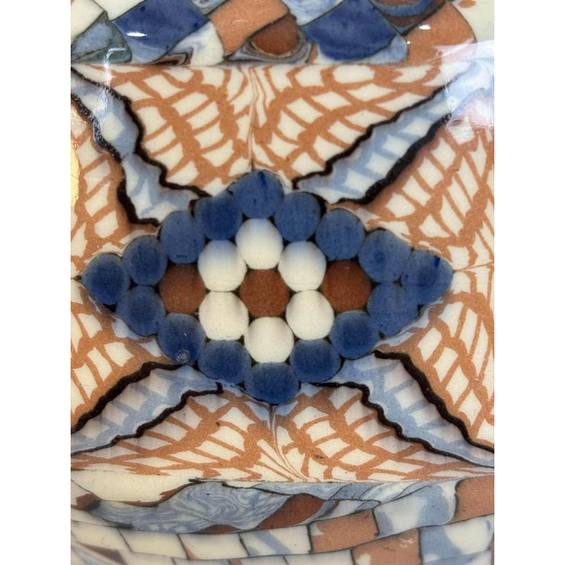 Jean Gerbino in Vallauris, grote bolvaas met oren, mozaïek-type keramiek, ca 1930