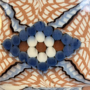 Jean Gerbino in Vallauris, grote bolvaas met oren, mozaïek-type keramiek, ca 1930