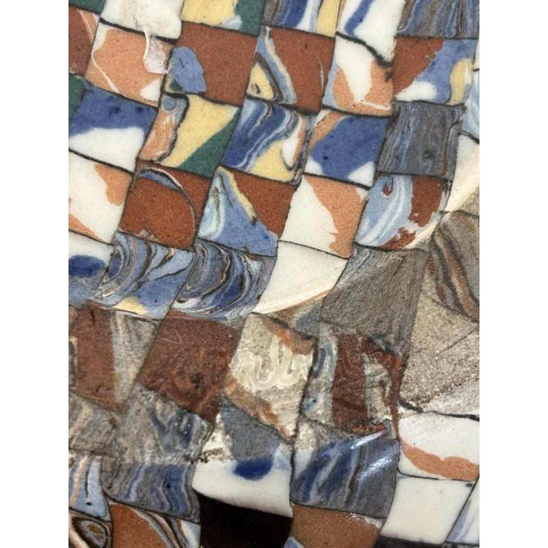 Jean Gerbino in Vallauris, large ball vase with ears, mosaic-type ceramic, ca 1930