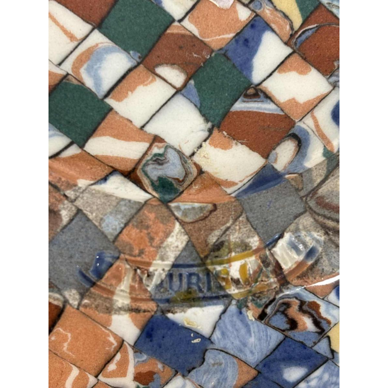 Jean Gerbino à Vallauris, grand vase boule à oreilles, céramique type mosaïque, ca 1930