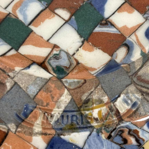 Jean Gerbino à Vallauris, grand vase boule à oreilles, céramique type mosaïque, ca 1930