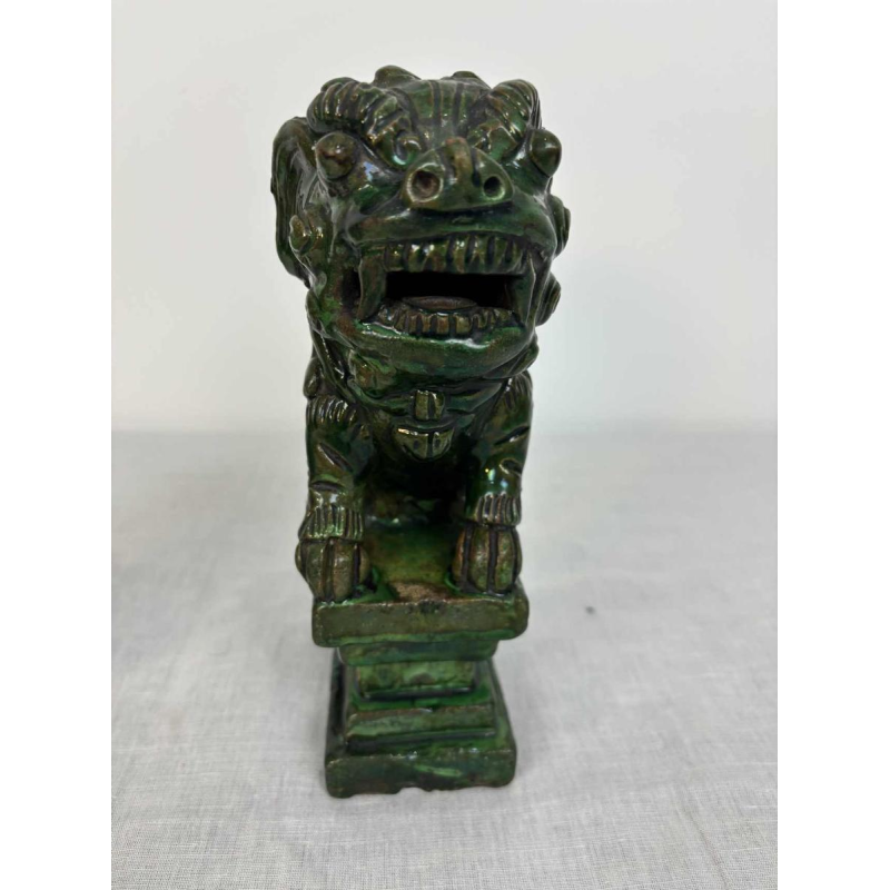 Pair of green glazed ceramic Fô dogs, China 19th century
