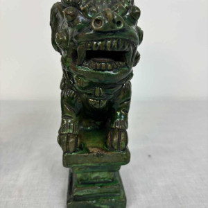 Pair of green glazed ceramic Fô dogs, China 19th century