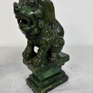 Pair of green glazed ceramic Fô dogs, China 19th century