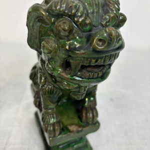 Pair of green glazed ceramic Fô dogs, China 19th century