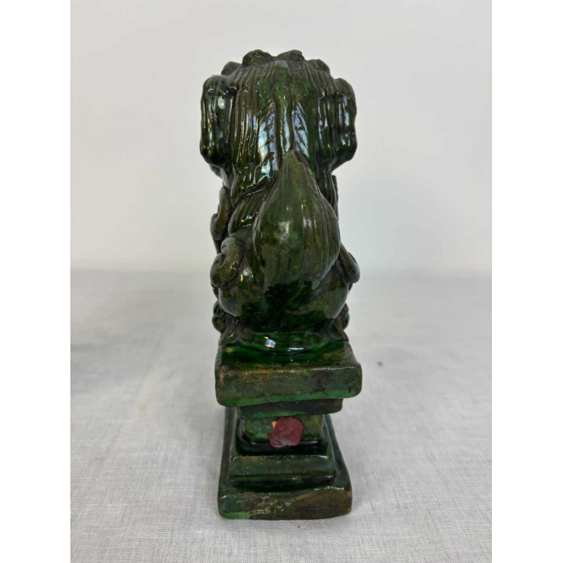 Pair of green glazed ceramic Fô dogs, China 19th century