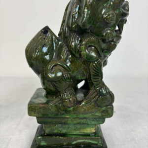 Pair of green glazed ceramic Fô dogs, China 19th century
