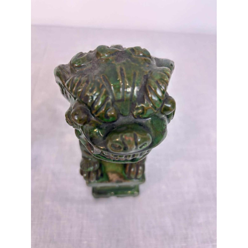 Pair of green glazed ceramic Fô dogs, China 19th century