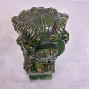 Pair of green glazed ceramic Fô dogs, China 19th century