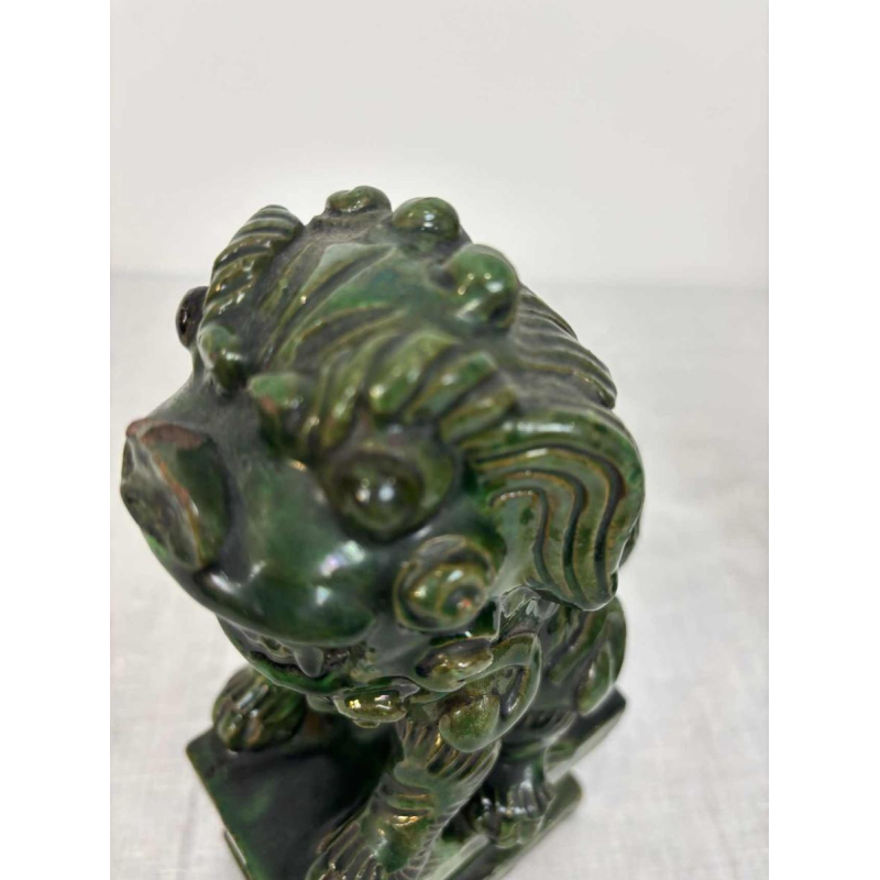 Pair of green glazed ceramic Fô dogs, China 19th century