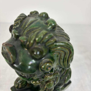 Pair of green glazed ceramic Fô dogs, China 19th century