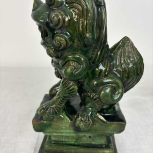 Pair of green glazed ceramic Fô dogs, China 19th century