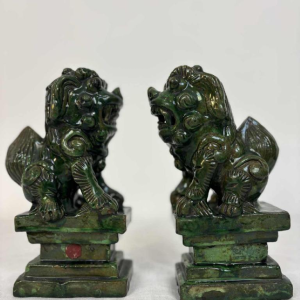 Pair of green glazed ceramic Fô dogs, China 19th century