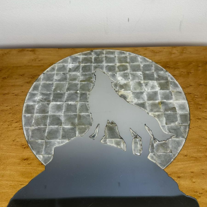 Jewelry box, mirrored wolf decoration, unique piece