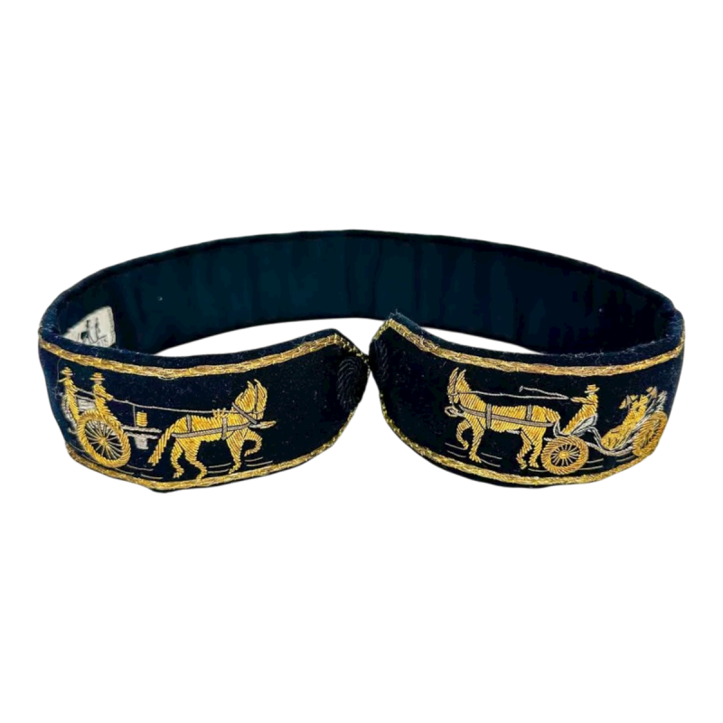 Hermès, ceinture en velours, motif de calèches