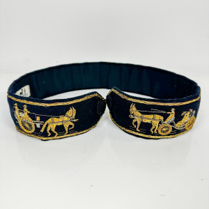 Hermès, ceinture en velours, motif de calèches