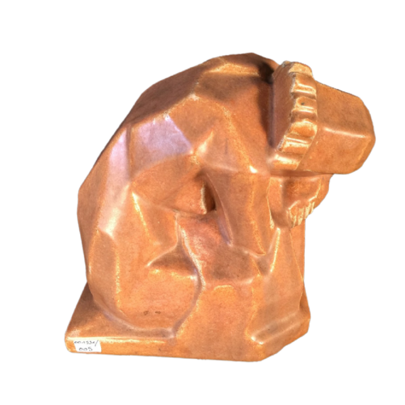 Angelo Hecq & Roger Guerin sculpture cubiste Art Déco en grès, Bouffioulx ca 1925