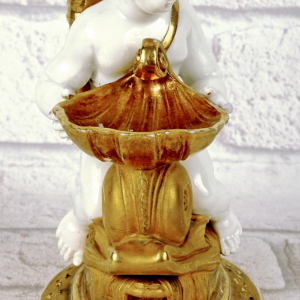 Gardner Manufactory in Moskou "Putto met Dolfijn" porseleinen inktpot, Rusland circa 1815/20