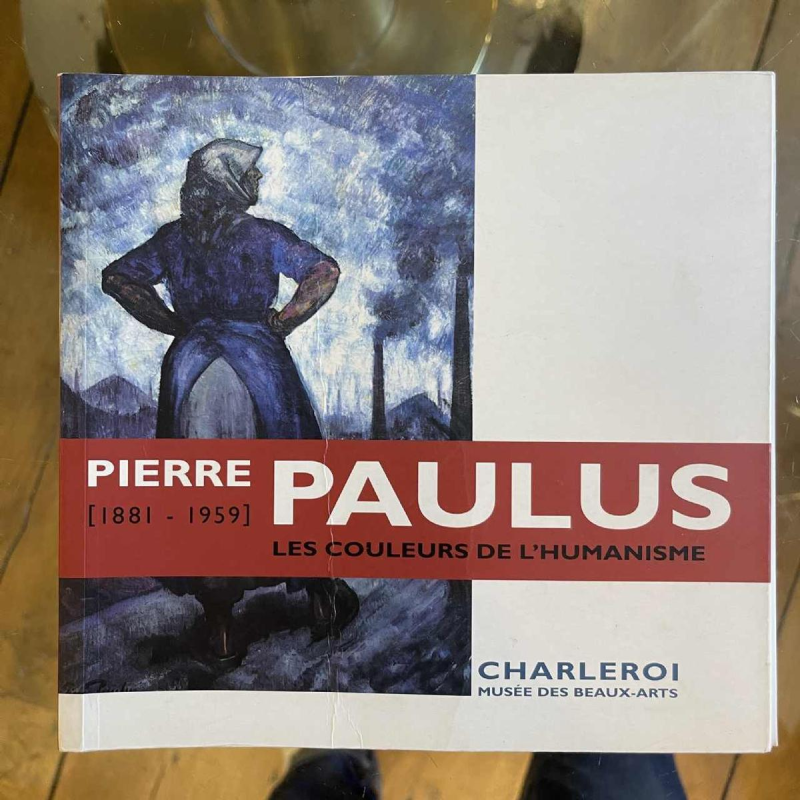 PIERRE PAULUS, bruine zwarte Art Deco Afrikaanse vaas, Bouffioulx steengoed 1936