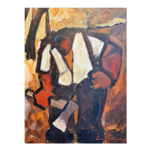 Milo DARDENNE : « The lumberjack » painting oil on canvas