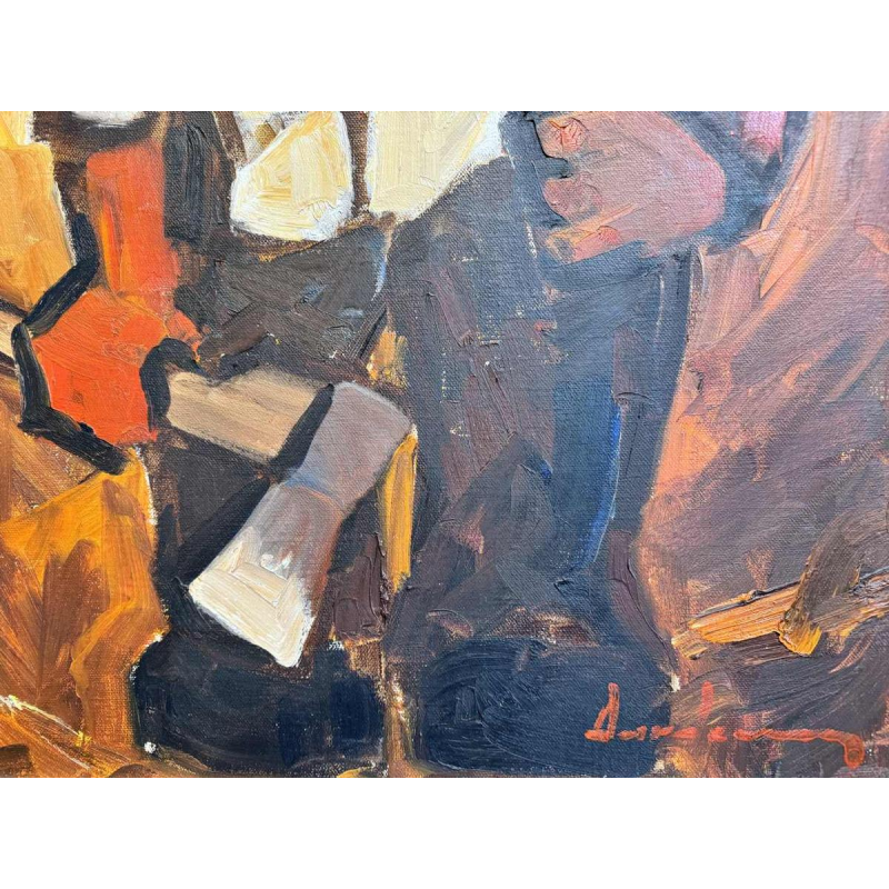 Milo DARDENNE : « De houtmakker » schilderij olie op doek