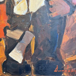 Milo DARDENNE : « The lumberjack » painting oil on canvas