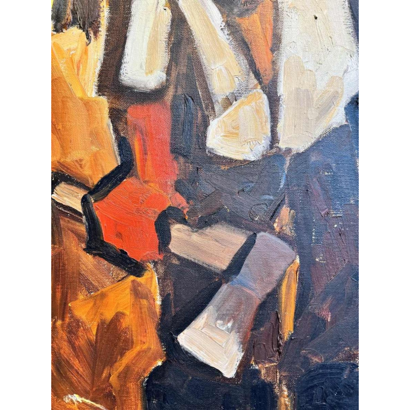 Milo DARDENNE : « The lumberjack » painting oil on canvas