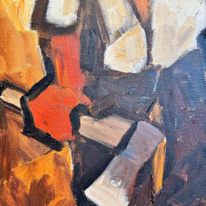 Milo DARDENNE : « Le bûcheron » peinture huile sur toile