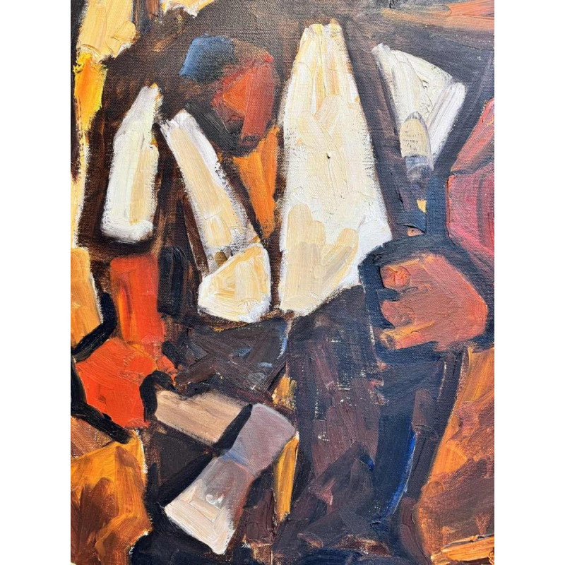 Milo DARDENNE : « Le bûcheron » peinture huile sur toile