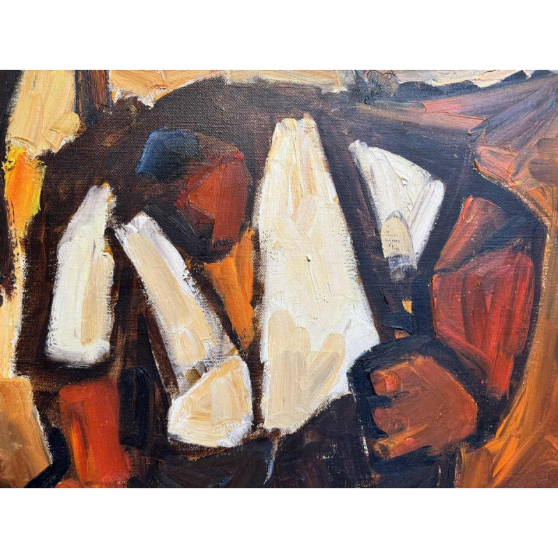 Milo DARDENNE : « The lumberjack » painting oil on canvas