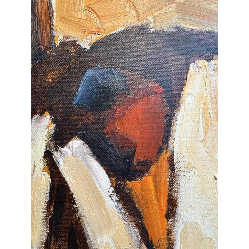 Milo DARDENNE : « The lumberjack » painting oil on canvas