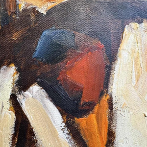 Milo DARDENNE : « The lumberjack » painting oil on canvas